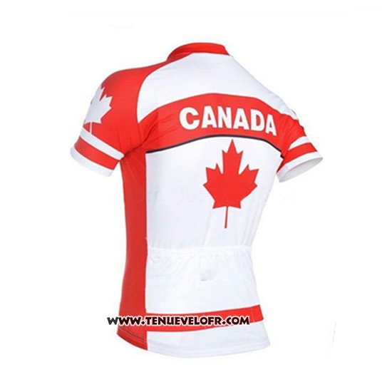 2018 Maillot Ciclismo Canada Orange et Blanc Manches Courtes et Cuissard